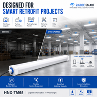 Luminaire LED intelligent Zigbee Tri-Proof avec contrôle de groupe sans fil pour entrepôts, usines, parkings et projets intelligents