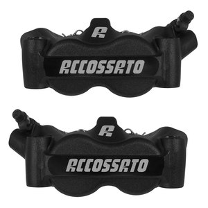 Accossato Pair of Radial <b>Brake</b> <b>Calipers</b> Black Anodized Forged Monoblock 100mm ST Pads Disc <b>Calipers</b> Set - Product Image 3