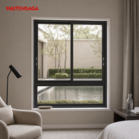 Fenêtre coulissante en aluminium à économie d'énergie, double vitrage Low-E avec joint EPDM, taille personnalisée disponible pour les projets hôteliers