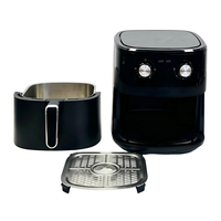 Friteuse à air électrique 6,5 L avec contrôle de la température, minuterie, panier de friture antiadhésif en acier inoxydable, cuisson sans huile, compatible lave-vaisselle