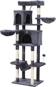 Menara kucing kayu, menara pohon kucing, Groomer otomatis penuh menggaruk tiang atas dapat dilepas dengan tiang penggaruk - Product Image 3