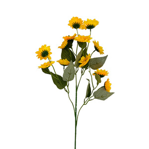 Arrangement floral décoratif de tournesols artificiels en soie jaune, haute simulation, bouquet pour la décoration de la maison - Product Image 5