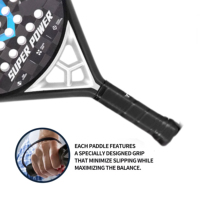 Vente en gros de raquettes de padel portables brillantes en forme de diamant avec noyau intérieur en fibre de carbone 18K Eva