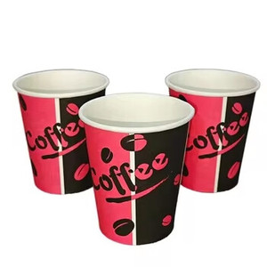 Disposable Custom Printed Single Wall Hot Drink <b>8oz</b> Paper <b>Coffee</b> <b>Cup</b> with Matching Lids - Product Image 2