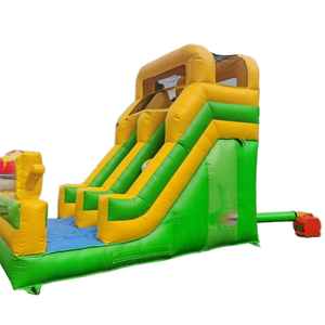 Tobogán inflable PVC dibujos animados juguetes al aire libre equipo de juegos comercial rebote obstáculo toboganes secos - Product Image 1