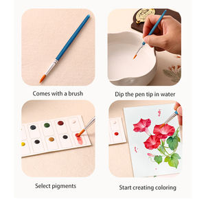 Kit de pintura de acuarela con pincel, <span class=keywords><strong>libro</strong></span> creativo para colorear y dibujar con paisaje y artista de diseño floral - Product Image 3