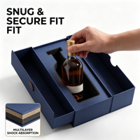 Boîte cadeau pour vin à double porte de qualité supérieure, logo personnalisé, emballage en papier de luxe pour bouteille de vin rouge ou spiritueux