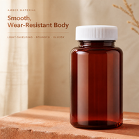 Bouteille en plastique à large ouverture Amber avec bouchon à vis blanc, pot cosmétique vide pour crème, plusieurs tailles pour l'emballage de crème et de poudre, approvisionnement en gros