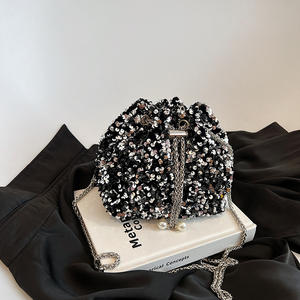 Sac seau chic pour femme, nouveau style 2025, léger, à sequins, chaîne, populaire, pour soirée, épaule/sac bandoulière, style export - Product Image 5