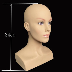 Cabeza de maniquí afroamericano femenino con hombros para exhibición de peluca cabeza de Maniquí de PVC herramienta de extensión de cabello - Product Image 2