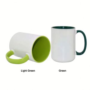 Tasses blanches en céramique de 15 oz, revêtement céramique, pour impression par sublimation DIY - Product Image 4