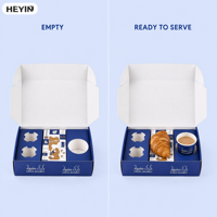 Coffret Cadeau Personnalisé pour Boulangerie, Boîte d'Emballage en Carton avec Fenêtre et Rabat Doré pour Thé, Café, Pâtisseries et Desserts
