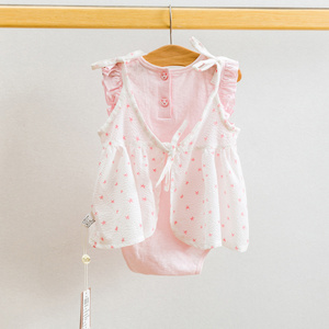 100% cotone di estate del merletto <span class=keywords><strong>3</strong></span> <span class=keywords><strong>mesi</strong></span> del bambino delle ragazze di estate dei vestiti del pagliaccetto - Product Image 2