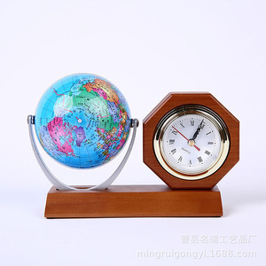 European Retro <b>Solid</b> <b>Wood</b> <b>Desk</b> Clock Quartz Silent Circular Design Handmade Gift - Product Image 2