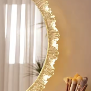 Spa odası güzellik salonu soyunma odası için kısılabilir LED ışıkları ile akrilik sofistike dokunmatik ekran boy aynası - Product Image 4