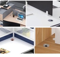 55mm diamètre blanc noir plastique rond ordinateur Table mur fil trou couverture bureau bureau
