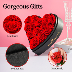 Infini immortel éternel pour toujours stabilisé roses conservées dans une boîte en coeur pour la Saint-Valentin cadeau d'anniversaire de la fête des pères des mères - Product Image 4