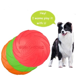 Platillo volador de goma para perros, plato volador para perros de tamaño pequeño, disco volador duradero de silicona suave con sabor a leche Natural, gran oferta - Product Image 1