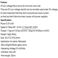 Servomoteur numérique Feetech FT90B 9G à rotation 180°, basse tension 3V, pour mini-robots, jouets éducatifs IA, pièces FPV