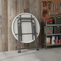 Table pliante légère en HDPE avec structure en acier pour usage hospitalier, vente en gros d'usine, durable, pour pique-nique et camping en extérieur, résistante aux UV