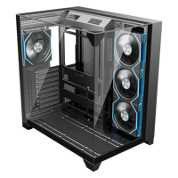 Casing PC Kaca Tiga Sisi High-End ESGAMING, Kabinet SPCC, Chassis Gaming Desktop Komputer ATX Micro ATX ITX, Casing & Tower CPU