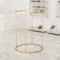 Haut de gamme dame boutique ronde vêtements suspendus or métal vêtements présentoir robe présentoir