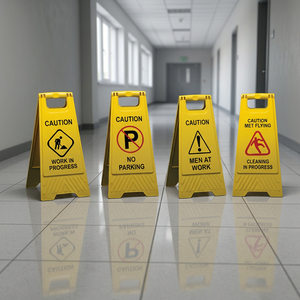 LAKSHY Señal de Advertencia de Piso Mojado de Doble Cara, Plástico H2 de la Mejor Calidad, Color Amarillo, Impresión UV, Clase III, Prismática de Alta Intensidad - Product Image 6