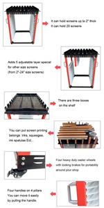20 Schichten mit Top Box Multifunktions-Siebdruck rahmen Rack Cart - Product Image 4