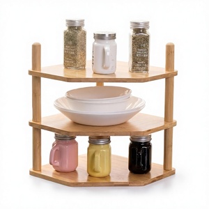 Estante Esquinero Expandible <span class=keywords><strong>de</strong></span> Bambú WooFawn <span class=keywords><strong>de</strong></span> 3 Niveles, Organizador <span class=keywords><strong>de</strong></span> Platos/Aplatos Apilable y Ajustable para Gabinete <span class=keywords><strong>de</strong></span> Cocina (39" <span class=keywords><strong>de</strong></span> Alto) - Product Image 1