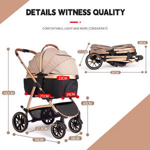 عربة أطفال محمولة قابلة للطي من المصنع للبيع بالجملة مصنوعة في الصين عربة كلب للحيوانات الأليفة - Product Image 6