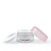 Pot cosmétique portable transparent en PET de petite taille 10ml 15ml 20ml pour crème de soin avec bouchon à vis intérieur