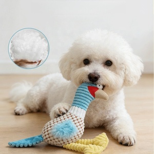 Jouet à mâcher pour chien en tissu peluche écologique double couche à motif animal, avec sonnette BB et papier froissé, corde orange pour entraînement à la traction - Product Image 4