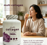 Capsules de beauté à base de protéines de collagène hydrolysées, traitement des rides, croissance des cheveux et des ongles, végétalien, sans produits laitiers, 240 unités, pour femmes