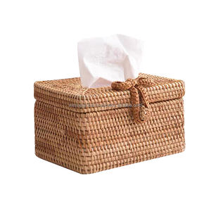 Caja de Pañuelos Rectangular de Ratán Hecha a Mano, Tradicional, Sostenible, Organizador de Almacenamiento de Mimbre con Tapa, Marca Wintop, Venta al por Mayor de Fábrica - Product Image 5