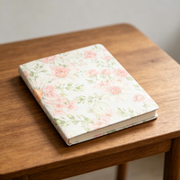 Carnet de notes en cuir italien souple fait main, motif marguerite, cadeau personnalisé pour maman