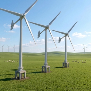 Générateur éolien à axe horizontal à faible vitesse de démarrage 50 kW, 380 V, diamètre du rotor 12,6 m, haute efficacité, fibre de verre renforcée - Product Image 4