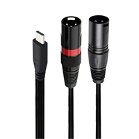 Adaptador USB Tipo C a 2 XLR Macho, Salida Estéreo, Amplificador, Conversor de Altavoz, Cable