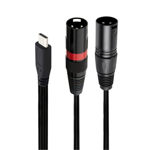 Adaptador USB Tipo C a 2 <span class=keywords><strong>XLR</strong></span> Macho, Salida Estéreo, Amplificador, Conversor de Altavoz, Cable - Product Image 2