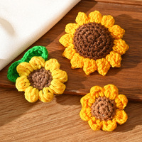 Fleur de tournesol en fil tricotée à la main, fleur artificielle, fleur tricotée pour la saison des diplômes, accessoires DIY