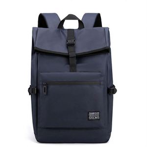 Mochila de lona negra estilo preppy, suave, informal, deportiva, impermeable, con cierre enrollable y logotipo impreso, muestra gratuita. - Product Image 3