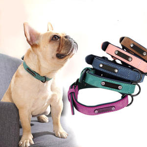<span class=keywords><strong>Collar</strong></span> ajustable de cuero de doble capa para mascotas, <span class=keywords><strong>collar</strong></span>ín de lujo con etiquetas personalizadas, cómodo, acolchado, resistente al agua, con etiqueta de nombre - Product Image 3