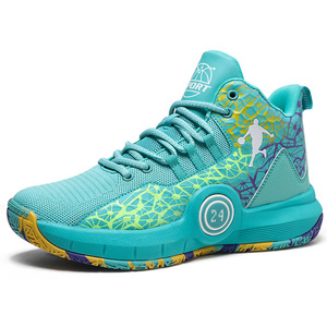 Chaussures de basketball montantes pour hommes, en maille respirante, antidérapantes, durables, avec absorption des chocs, pour entraînement sur terrain et usage estival - Product Image 5