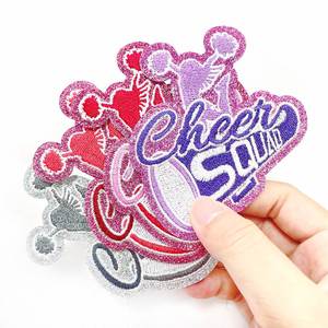 New Hot Colorful Iron on Glitter Edge Embroidered Cheer Girl Patch for T-shirt Hoodies <b>Hat</b> <b>Bag</b> Decoration - Product Image 3