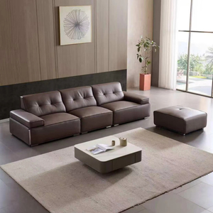 <span class=keywords><strong>Canapé</strong></span> de loisirs en cuir écologique minimaliste italien, salon moderne et simple, grande combinaison modulable, multifonctionnel - Product Image 1