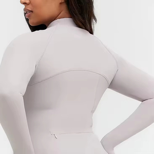 Custom High Elasticity Oversized Slim Fit <b>Yoga</b> Tops Sweat-Wicking Compression Zipper Gym Fitness <b>Yoga</b> <b>Jacket</b> for Women - Product Image 3