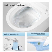 WC intelligent automatique japonais monobloc avec capteur de chasse d'eau, commande électrique à distance et siphon en S