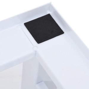 Double piédestal <span class=keywords><strong>pour</strong></span> <span class=keywords><strong>machine</strong></span> <span class=keywords><strong>à</strong></span> <span class=keywords><strong>laver</strong></span> <span class=keywords><strong>et</strong></span> <span class=keywords><strong>sèche</strong></span>-<span class=keywords><strong>linge</strong></span> Support en acier de qualité robuste 2 <span class=keywords><strong>étagère</strong></span>s coulissantes Universal Fit White Mini Storage Rack - Product Image 4