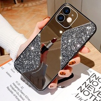 Lovebay-coque de téléphone portable, de luxe, à paillettes scintillantes, étui avec miroir, pour iphone 6 7 8 x xs XR 11 12 13 pro max