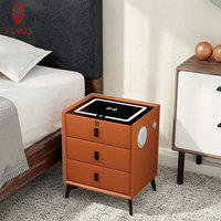 Produits en gros Meubles de maison Meubles de chambre à coucher Tables de chevet intelligentes Table de chevet avec lumière LED à verrouillage par empreintes digitales