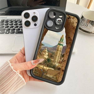 Coque de protection antichoc en TPU souple avec motif minaret de mosquée du désert pour <span class=keywords><strong>iPhone</strong></span> 15 14 13 12 11 Pro Max, imprimé paysage islamique - Product Image 5